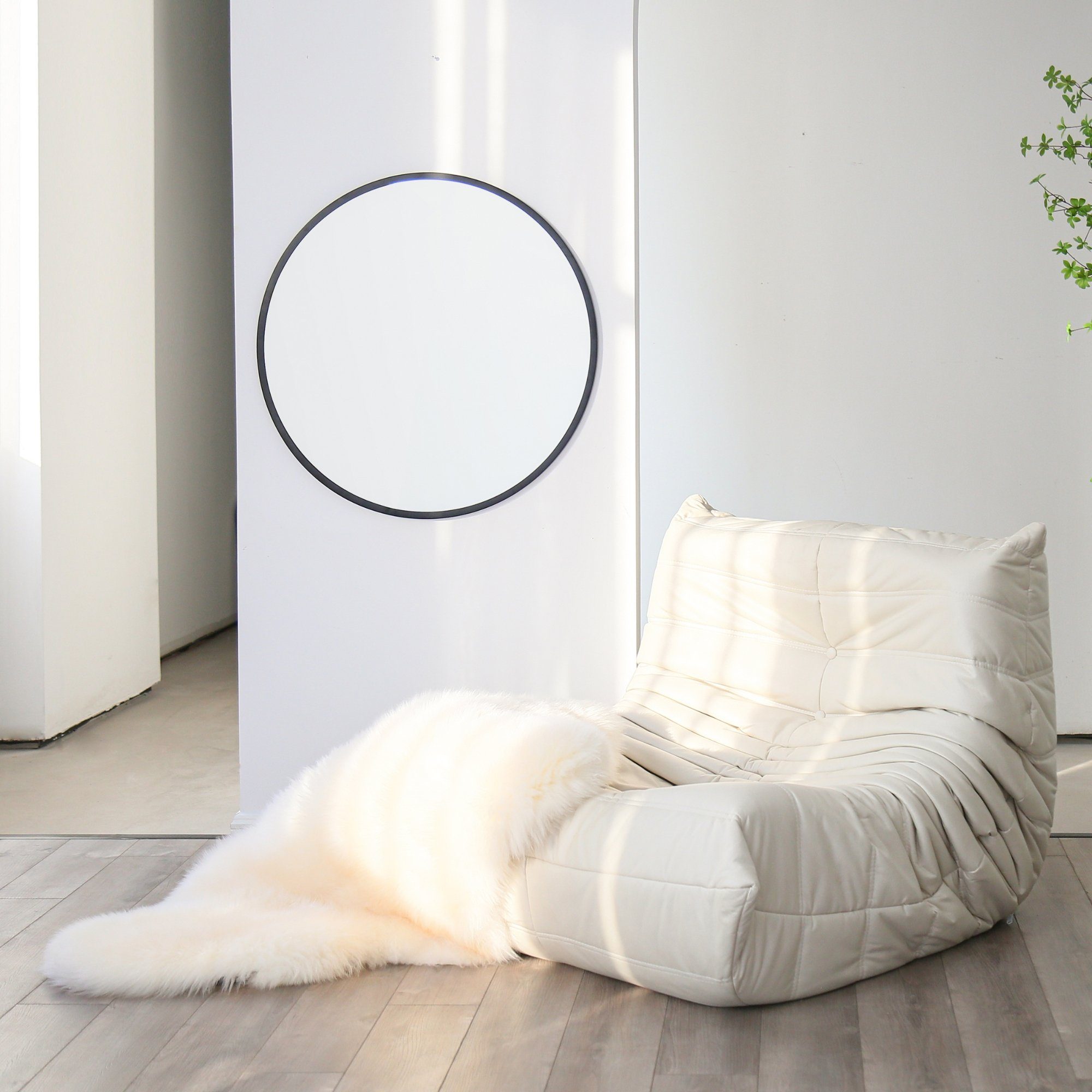 Albatros International Spiegel Albatros Spiegel rund schwarz mit Metallrand, 50cm Durchmesser, für Wohnzimmer, Badezimmer, Flur, Schlafzimmer, groß, Wand
