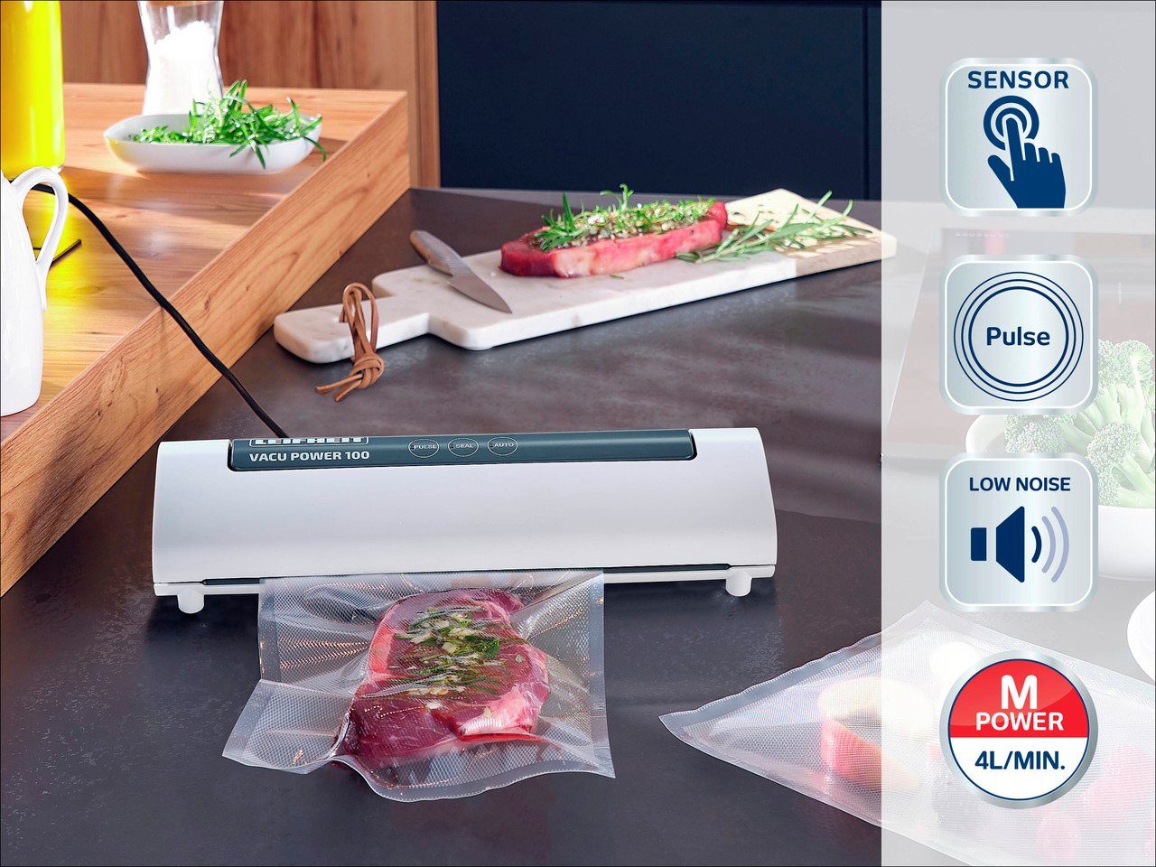 Leifheit Vakuumierer Vacu Power 100, mit 10 Gratis Beuteln