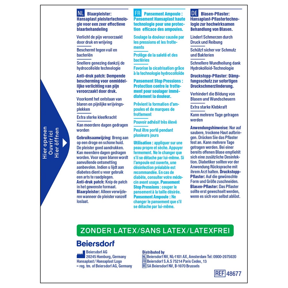 hansaplast Pansements Ampoules Hydrocolloïdes Mix Pack Bandage, pansement, sparadrap