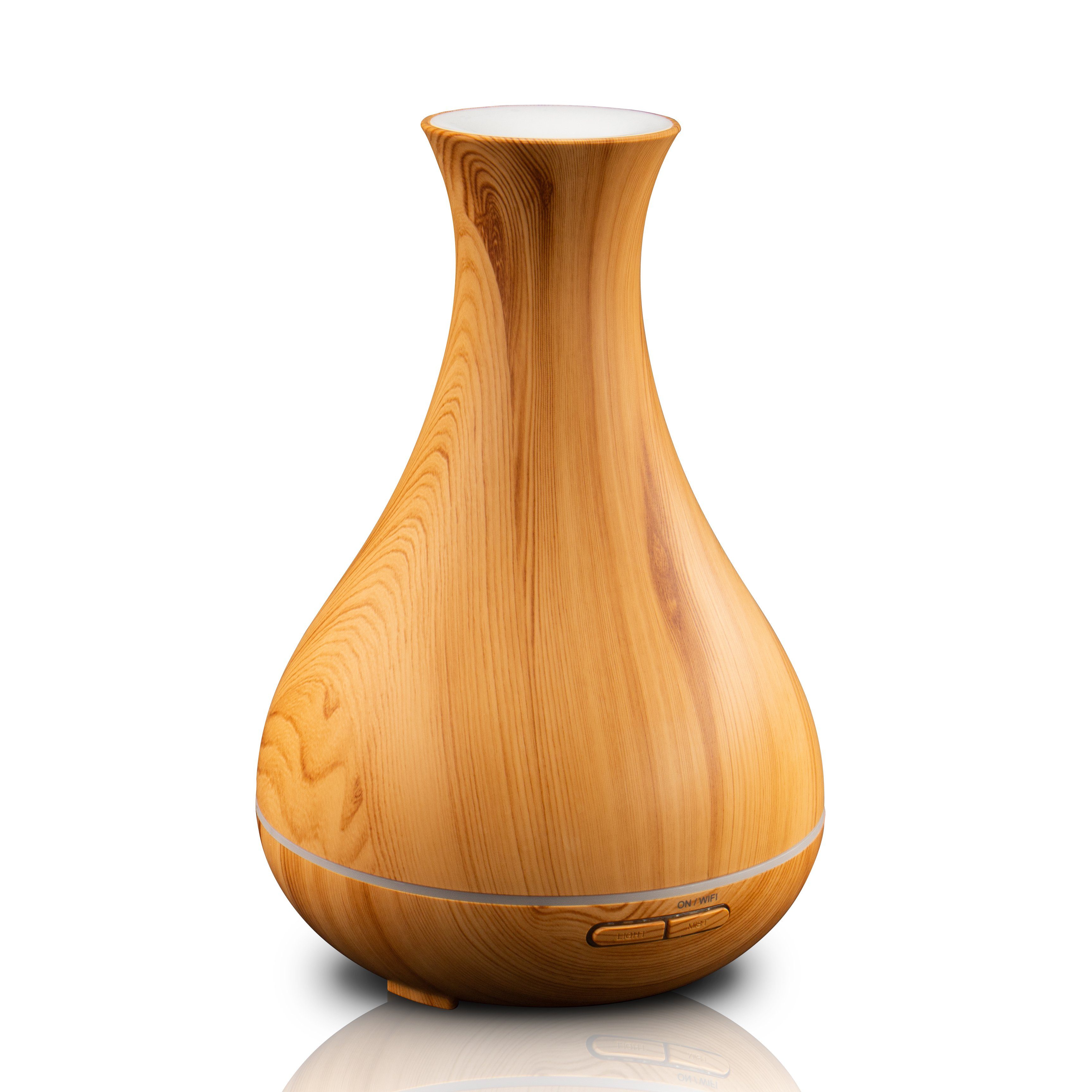 Hyrican Luftbefeuchter DT1746YN Aroma Luftbefeuchter, 400ml, App& Sprachsteuerung, 0,4 l Wassertank, Diffuser/Diffusor, 7 LED-Farben, Holzoptik, Alexa, Google