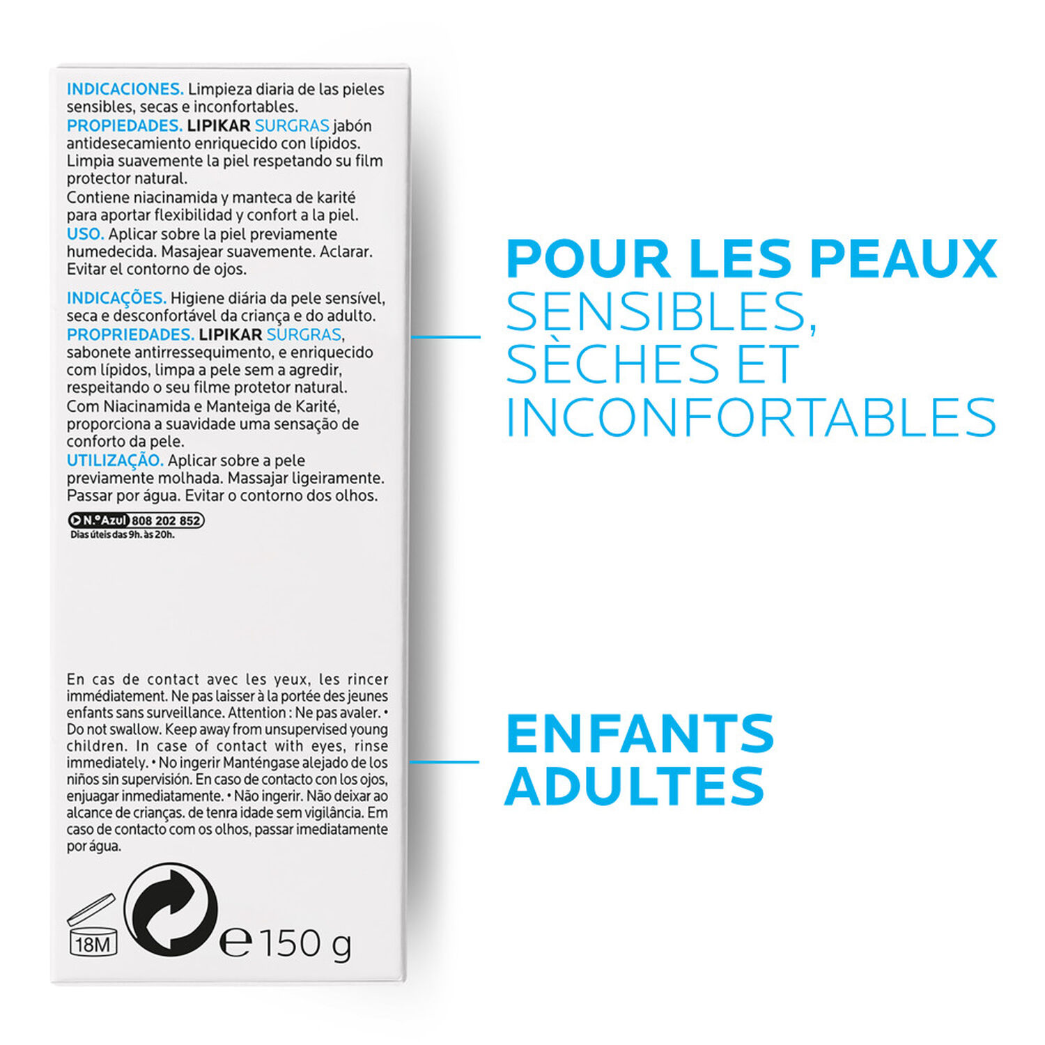 la roche-posay Lipikar Surgras Pain Savon 150g
