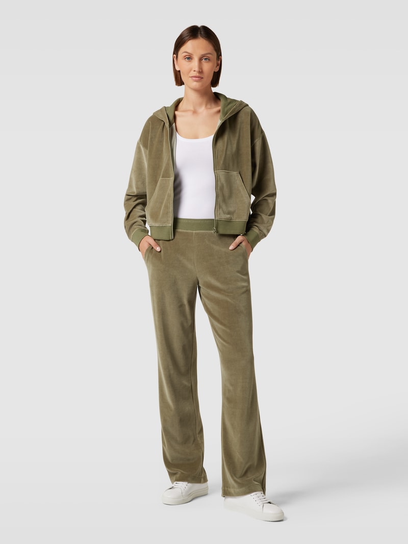 Flared Cut Hose mit elastischem Bund in khaki