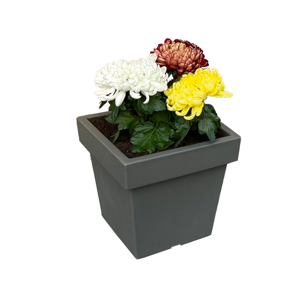 Powertec Garden Pflanztopf „Vigo“ eckig - 7,5 L Steingrau