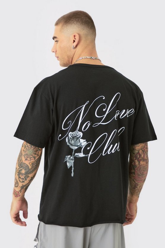 Kastiges Oversize T-Shirt mit No Love Print