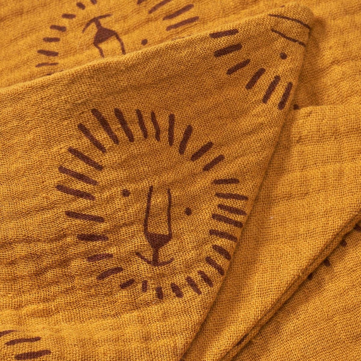 Schal aus Musselin mit Löwen-Muster, orange, ca. 95 x 47 cm, 1 St