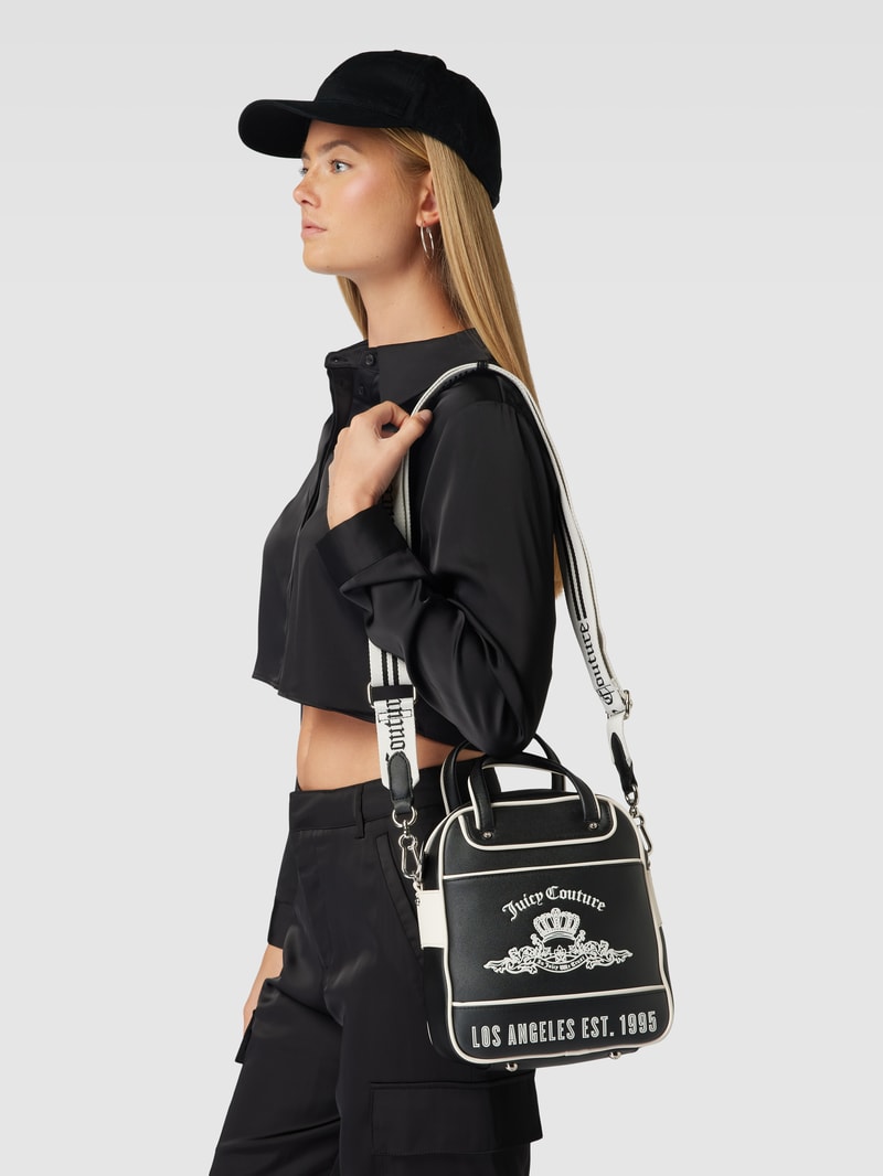 Tote Bag mit Label-Detail Modell 'HEATHER' in schwarz