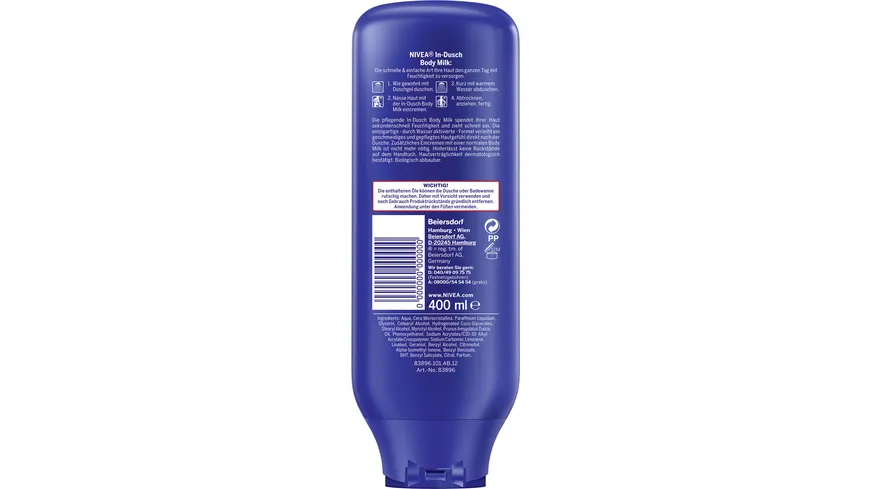 NIVEA Body In-Dusch Body Milk 400 ml