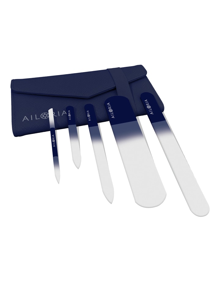 Ailoria CONTOUR LUXE Glas-Nagelfeilenset in dunkelblau günstig kaufen onesize