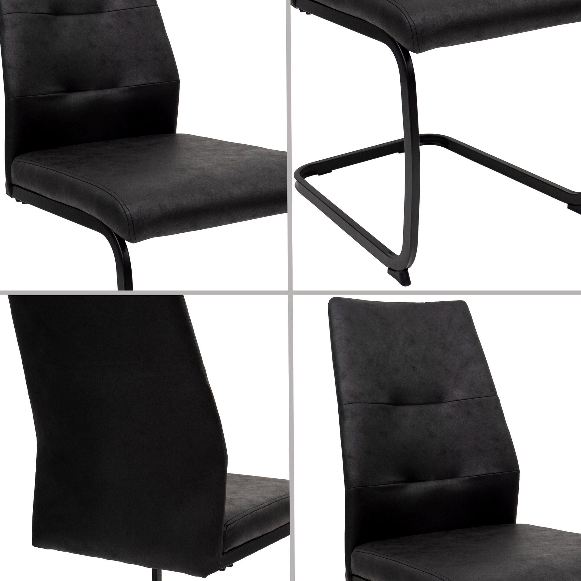 TRISENS Freischwinger Alessio (einzeln oder im 2er, 3er, 4er Set, 1 St), Schwingstuhl mit robustem Metallgestell in Lederoptik