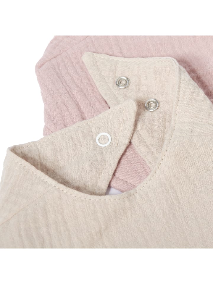 nordic coast company  Musselin Lätzchen-Set Altrosa & Beige günstig kaufen onesize