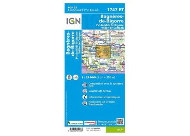 Carte IGN Bagnères-de-Bigorre 1747ET