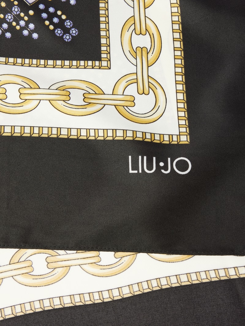 Schal mit Allover-Print Modell 'Fourlard' in schwarz
