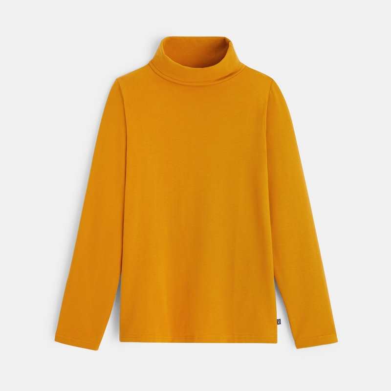T-shirt col roulé manches longues jaune garçon