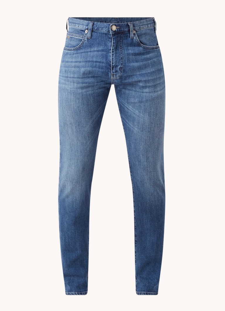 Blugi Emporio Armani cu croială dreaptă și tijă elastică