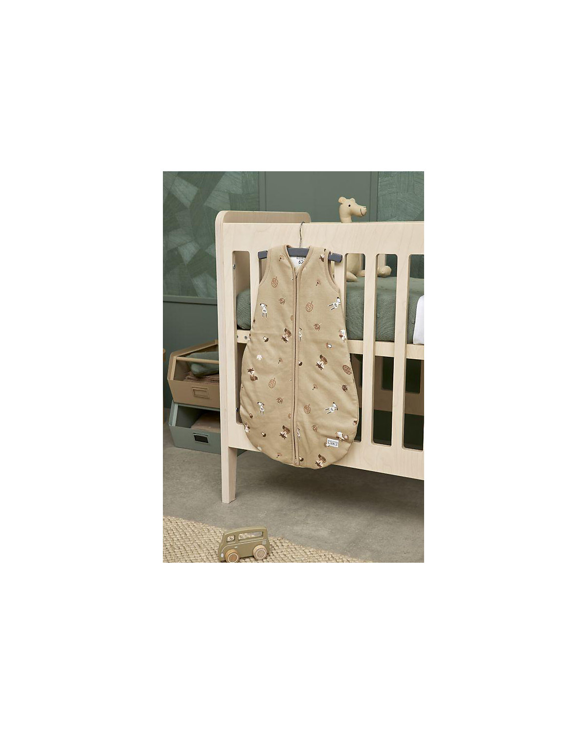 Schlafsack Jersey Wattiert 86 cm Forest Animals sand