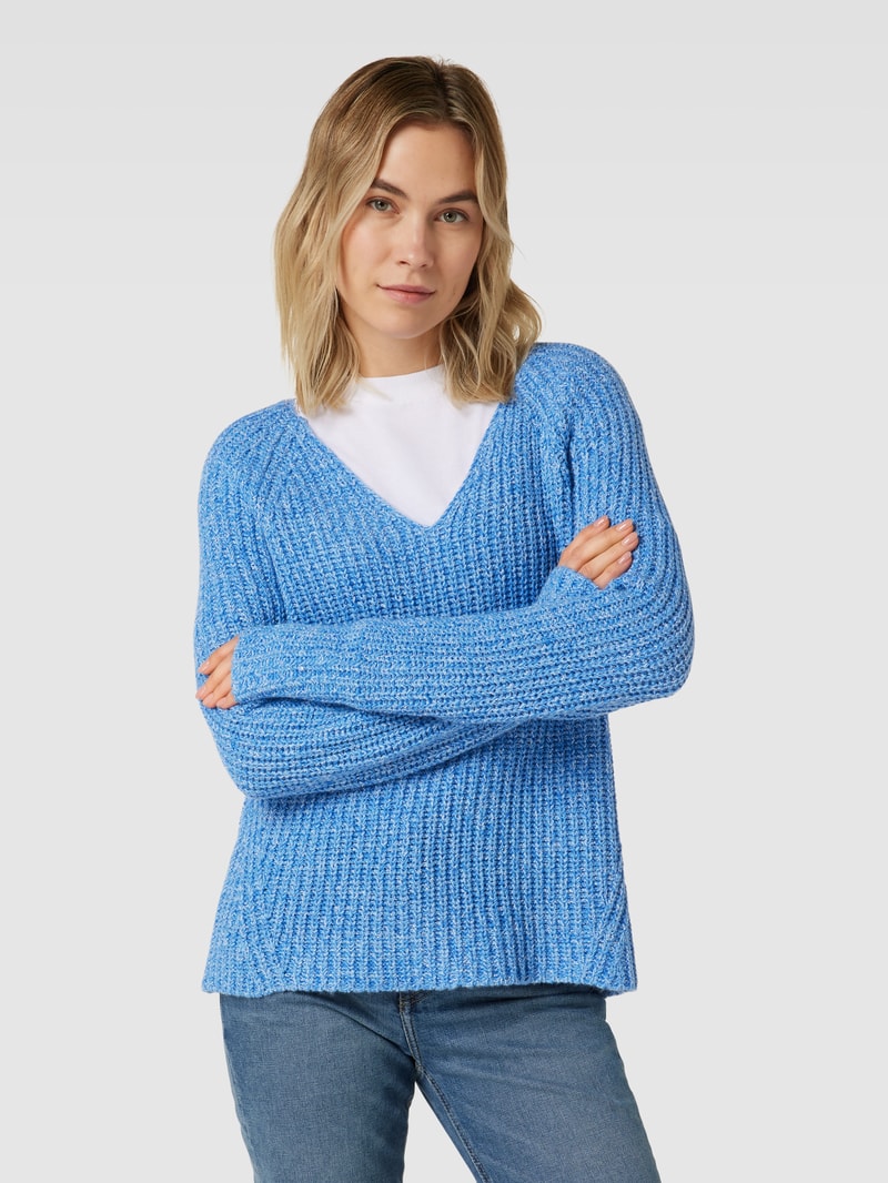 Strickpullover in Melange-Optik Modell 'Sangi' in blau