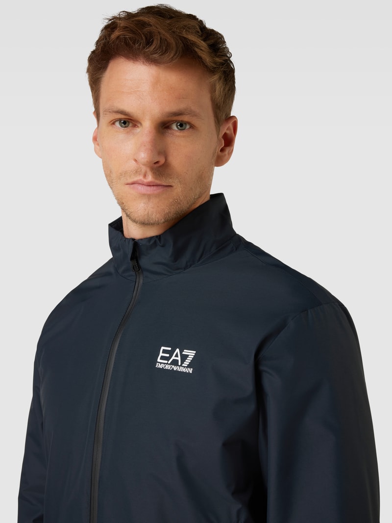 Blouson mit Stehkragen und Zweiwege-Reißverschluss in marineblau