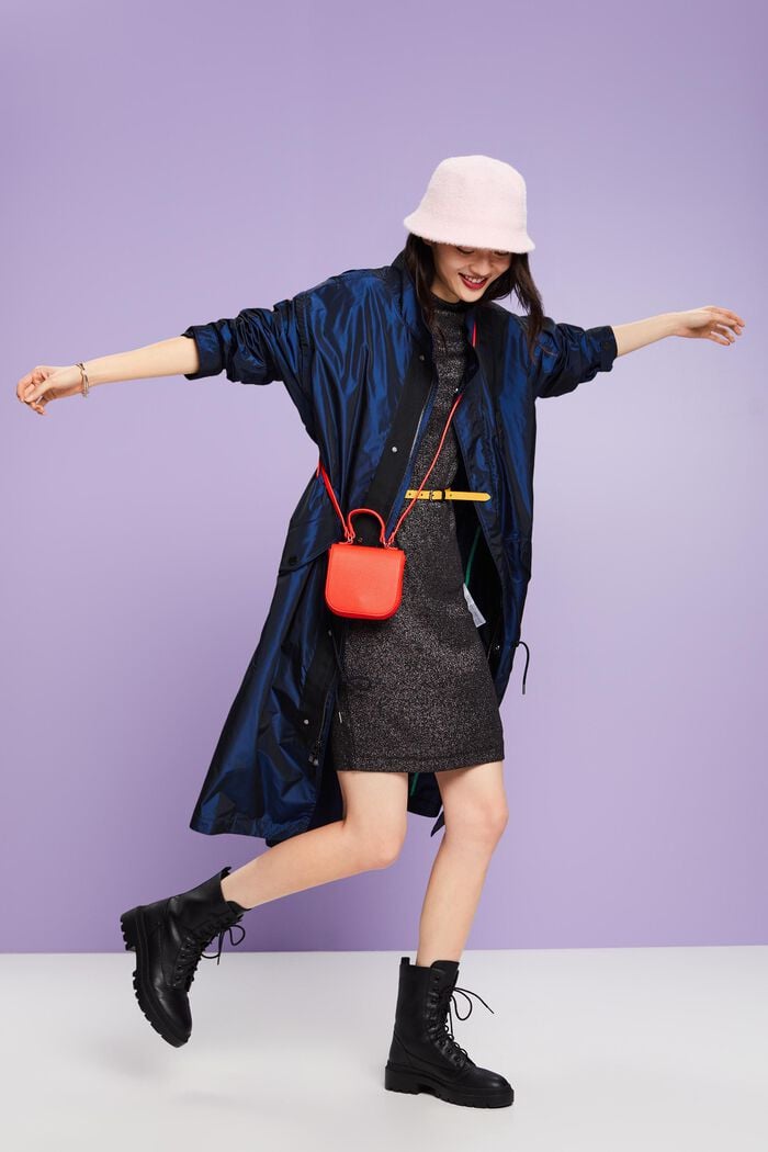 Minikleid in Metallic-Strick