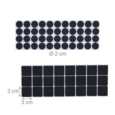 relaxdays Möbelfuß Selbstklebende Filzgleiter 180er Pack, Schwarz