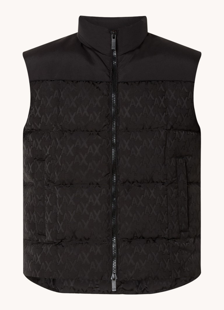 Gilet trapuntato Armani Exchange con imbottitura in piuma e stampa logo