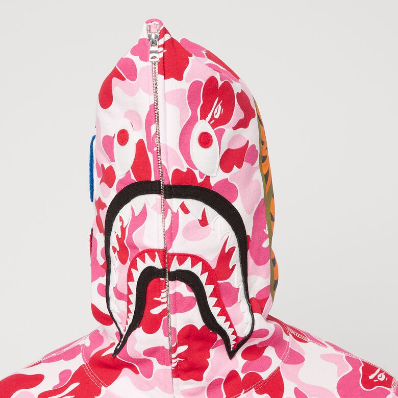 A Bathing Ape Big ABC Camo Shark Full Zip Hoodie M pink