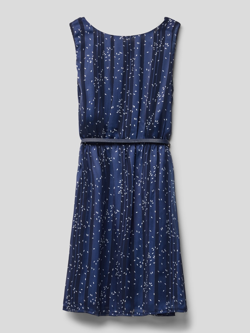 Kleid mit Plisseefalten in marineblau
