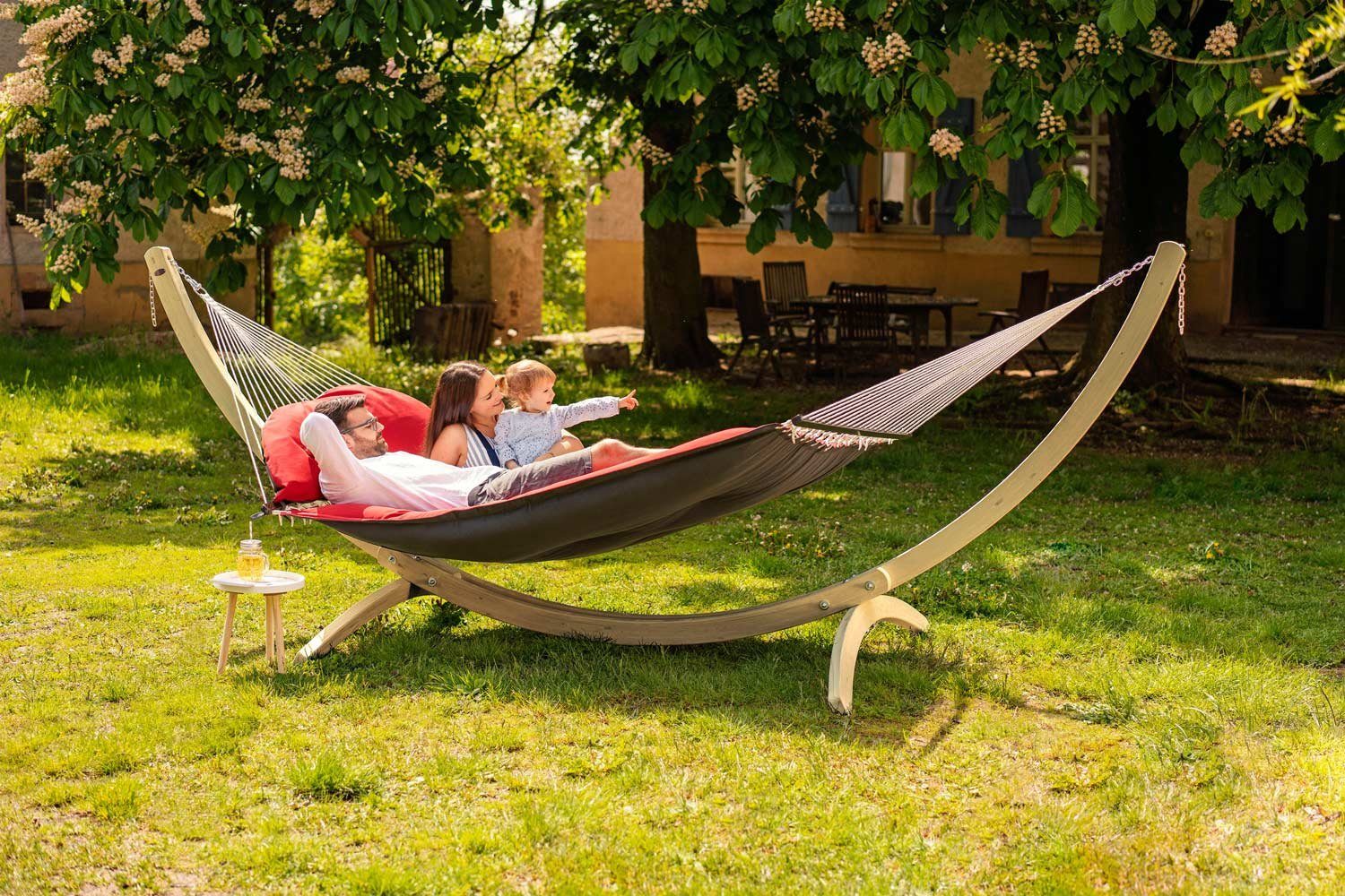 Amazonas Stabhängematte Luxushängematte Fat Hammock red