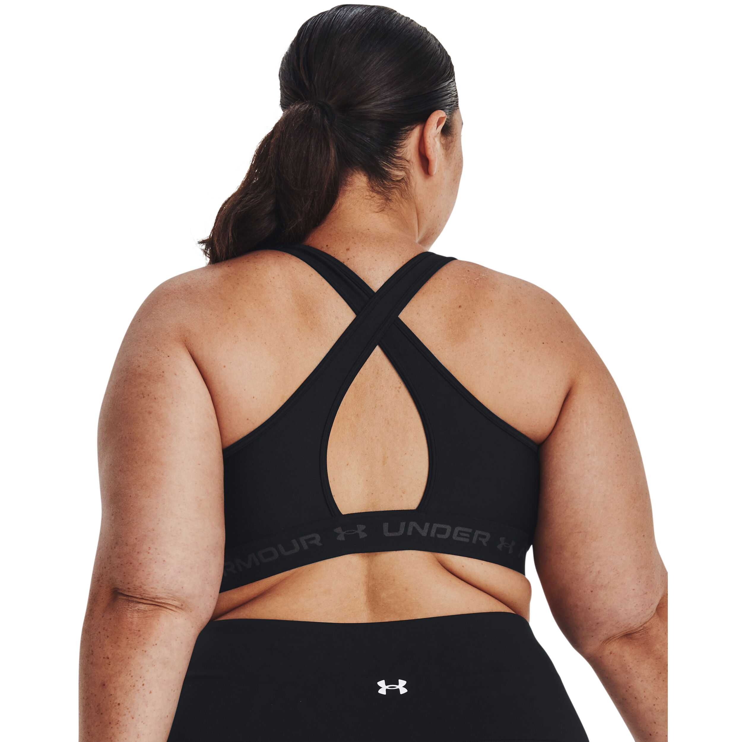 Crossback Mid Sport-BH Damen - Schwarz, Grau