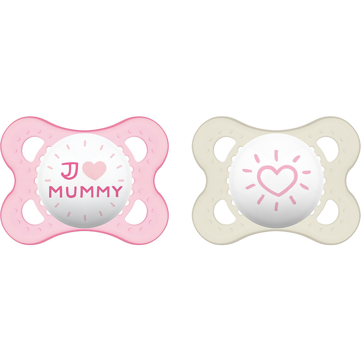 Schnuller Original, Silikon, Gr. 1, 2 Stk, I love Mummy