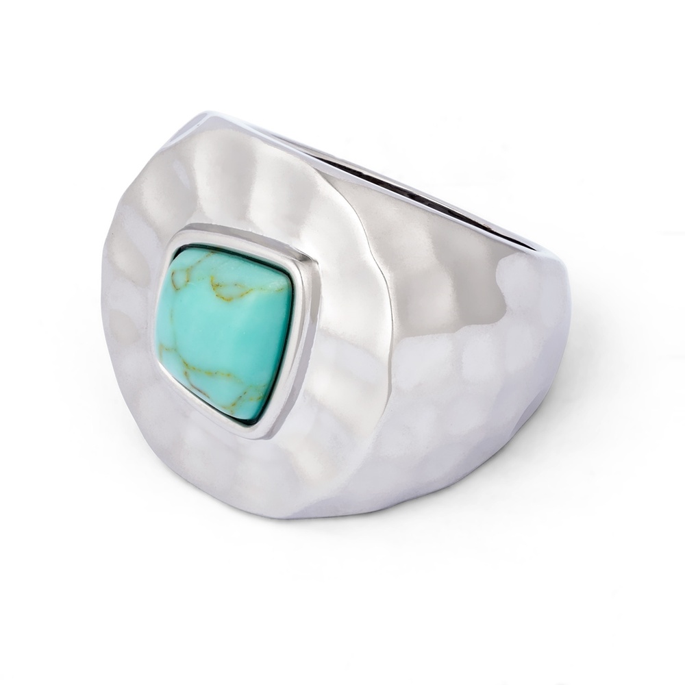 Pippa&Jean Bague tendance Laiton Pierre reconstruit en Argent Bague