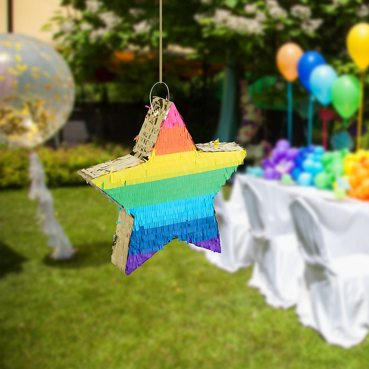 Pinata Stern bunt-gold