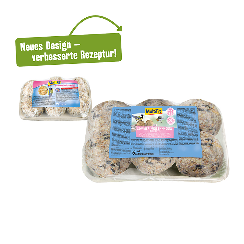 MultiFit Wildvogelfutter MultiFit Sommermeisenknödel ohne Netz 6 Stück