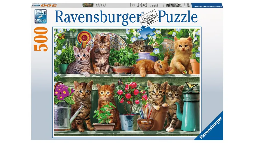 Ravensburger Puzzle - Katzen im Regal, 500 Teile