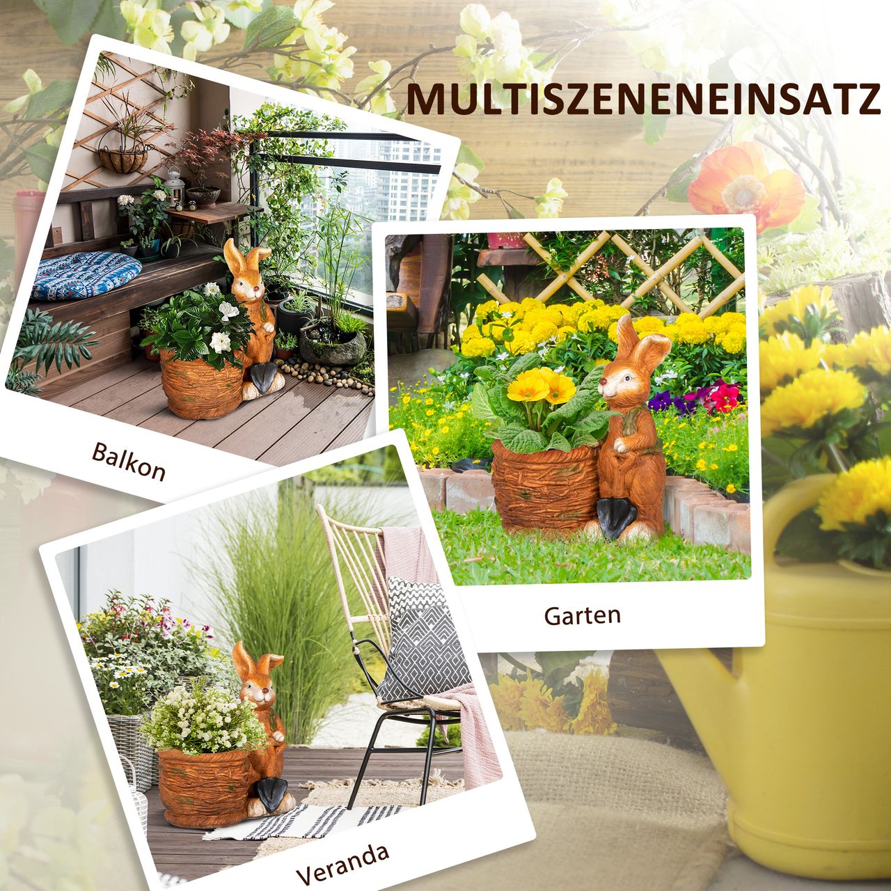 Outsunny Blumentopf, Pflanztopf, mit 