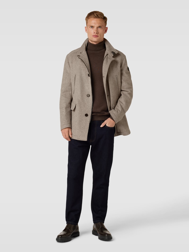 Kurzmantel mit abnehmbarem Kunstfell Modell 'Gary' in camel