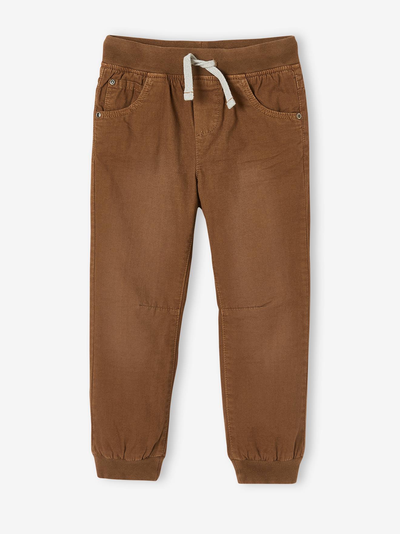 Pantalon style jogger doublé polaire garçon facile à enfiler encre