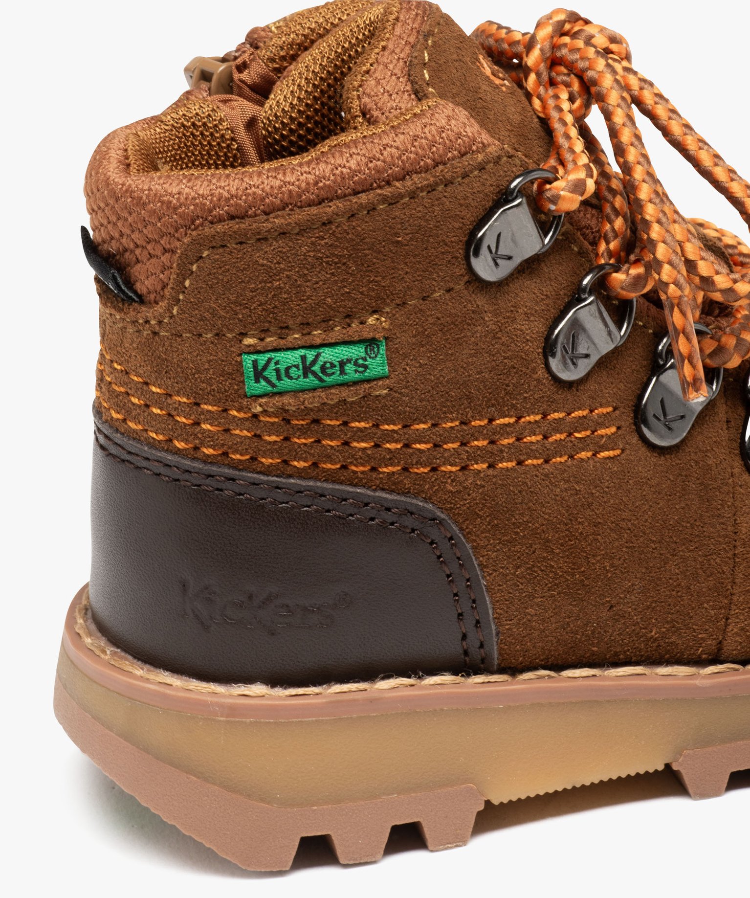 Boots Garçon dessus en cuir uni imperméable - Kickers marron | GEMO
