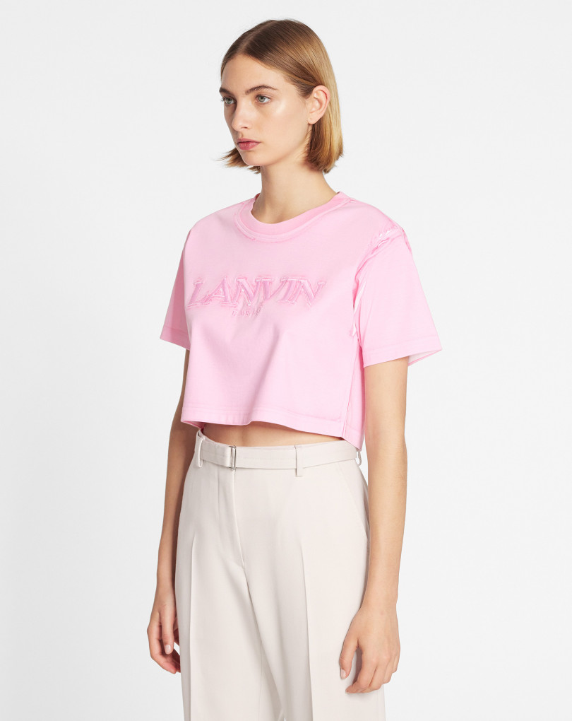 T-SHIRT COURT BRODÉ LANVIN PARIS SURIMPRIMÉ
