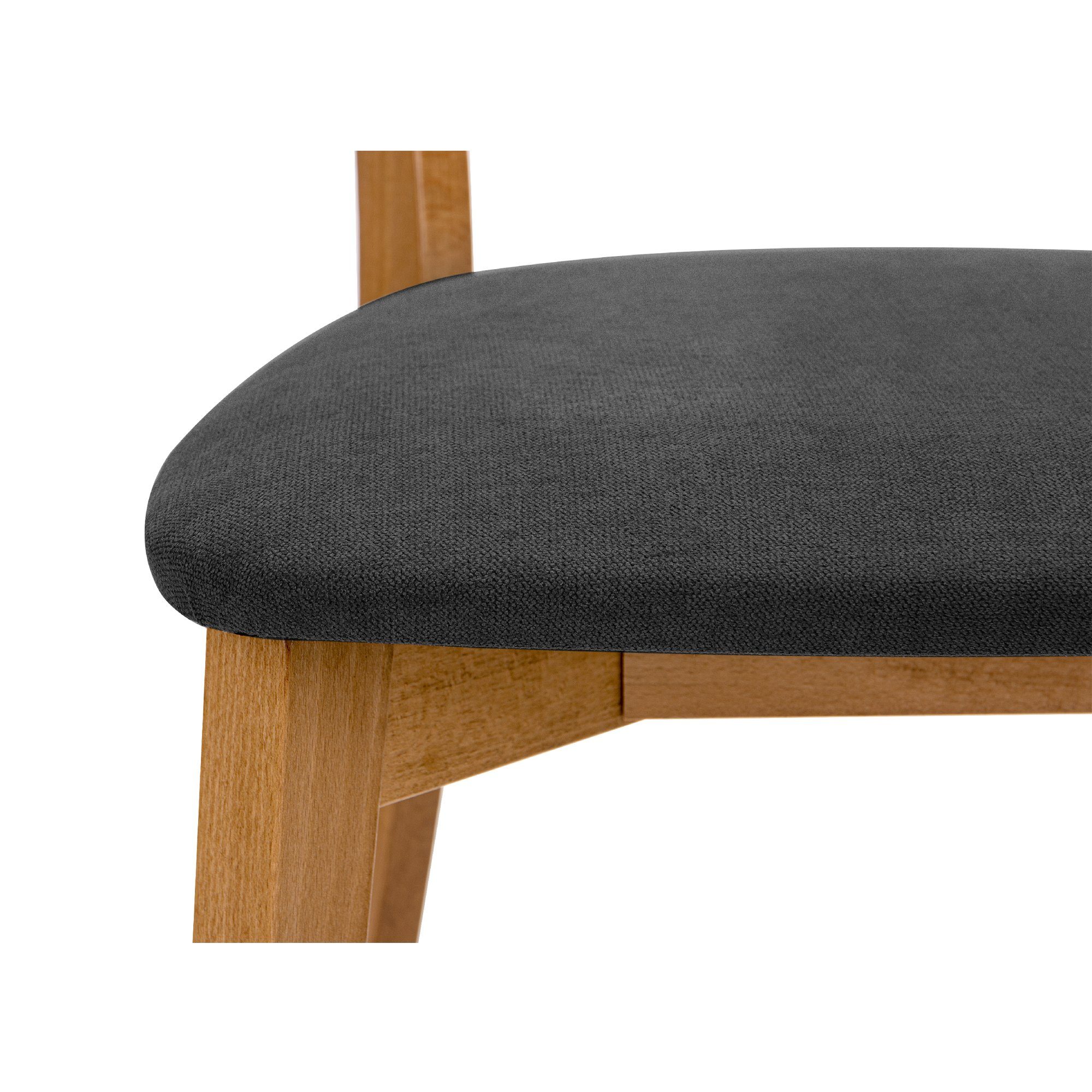 Konsimo Holzstuhl VINIS Wohnzimmerstühl Esszimmer Stühl Polsterstüh Küchenstühl Eiche (Esszimmerstühl, 1 St), Velours-Sitz, Gestell aus Massivholz