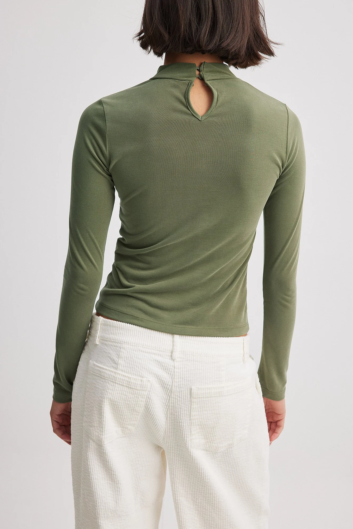 Jersey-Top mit Rollkragen