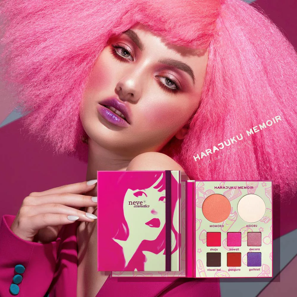 Paleta Harajuku Memoir Artdiary - Paleta na tvár, Kompaktný púder, Kompaktná lícenka, Rozjasňovače a zvýrazňovače, Kompaktné očné tiene, Paleta na oči