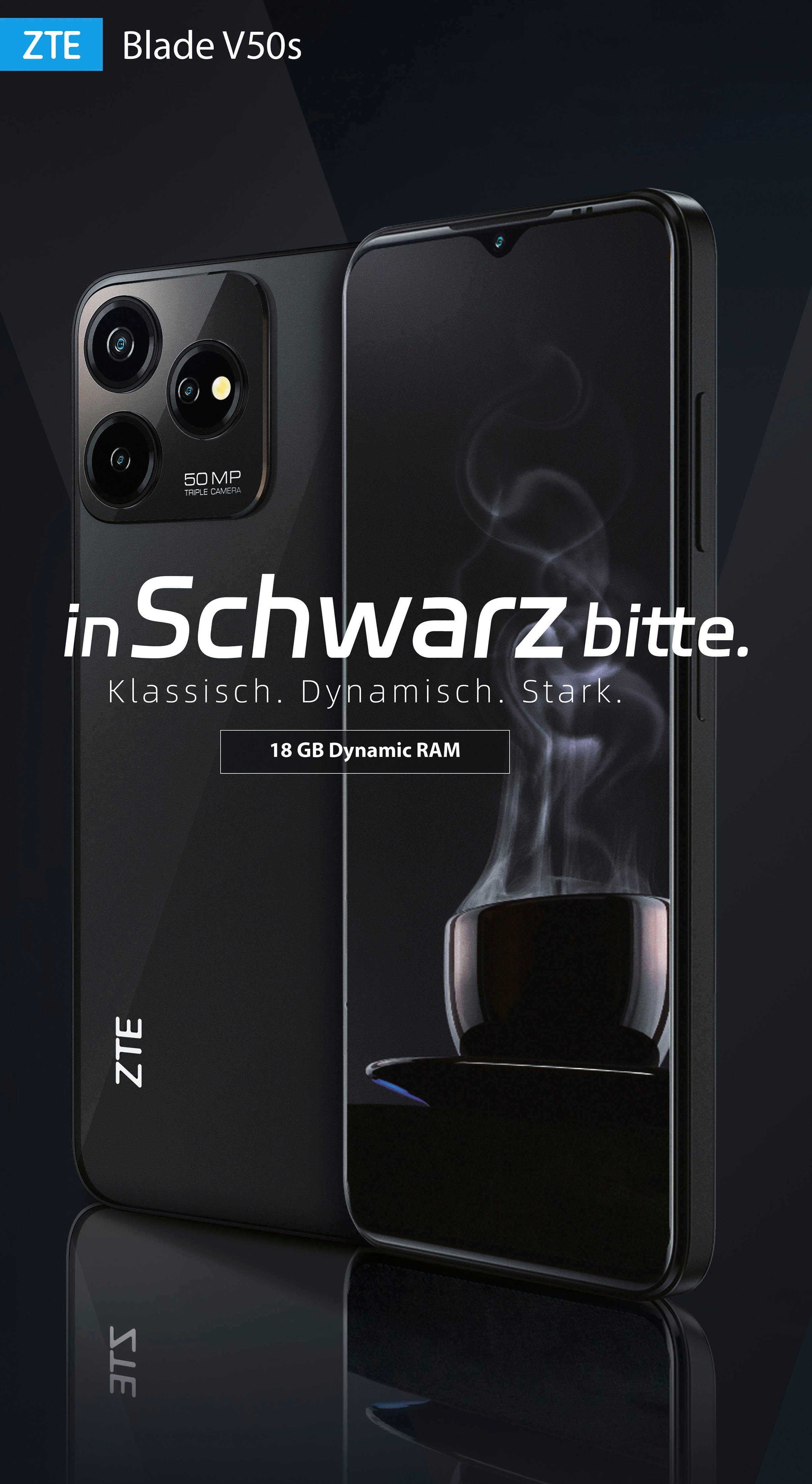 ZTE Blade V50S Smartphone (16,76 cm/6,6 Zoll, 256 GB Speicherplatz, 50 MP Kamera)