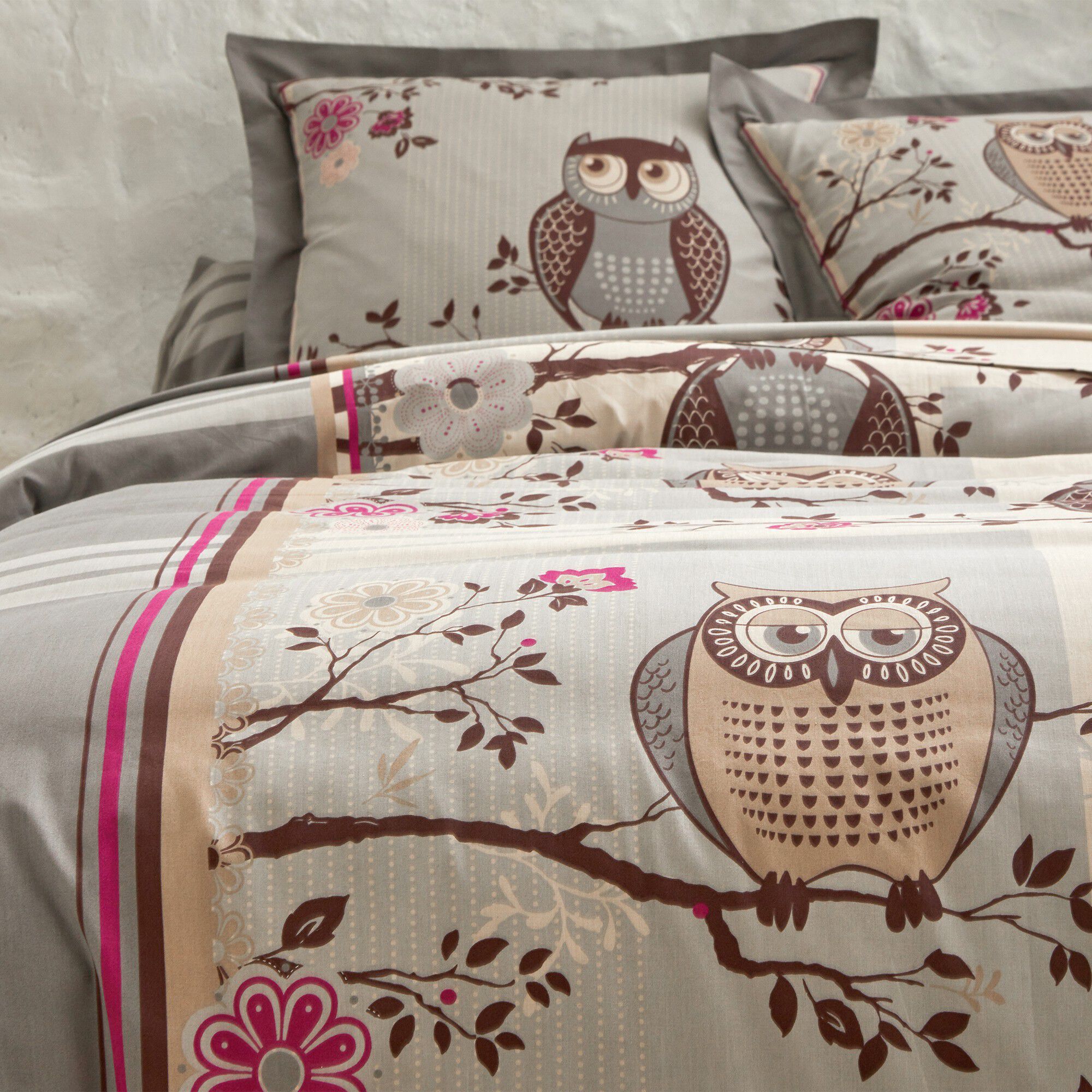 Linge de lit Chouette flanelle