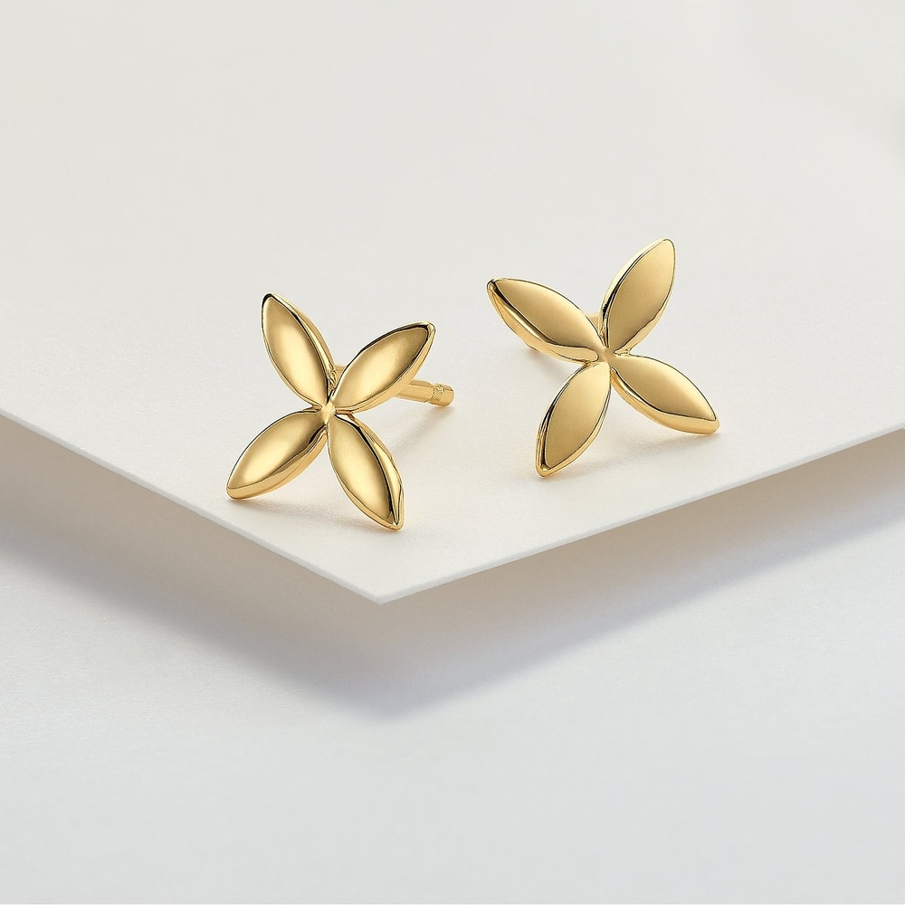 Valeria Boucles d'oreilles à fermoir à poussette 375 Or jaune Boucles d'oreilles