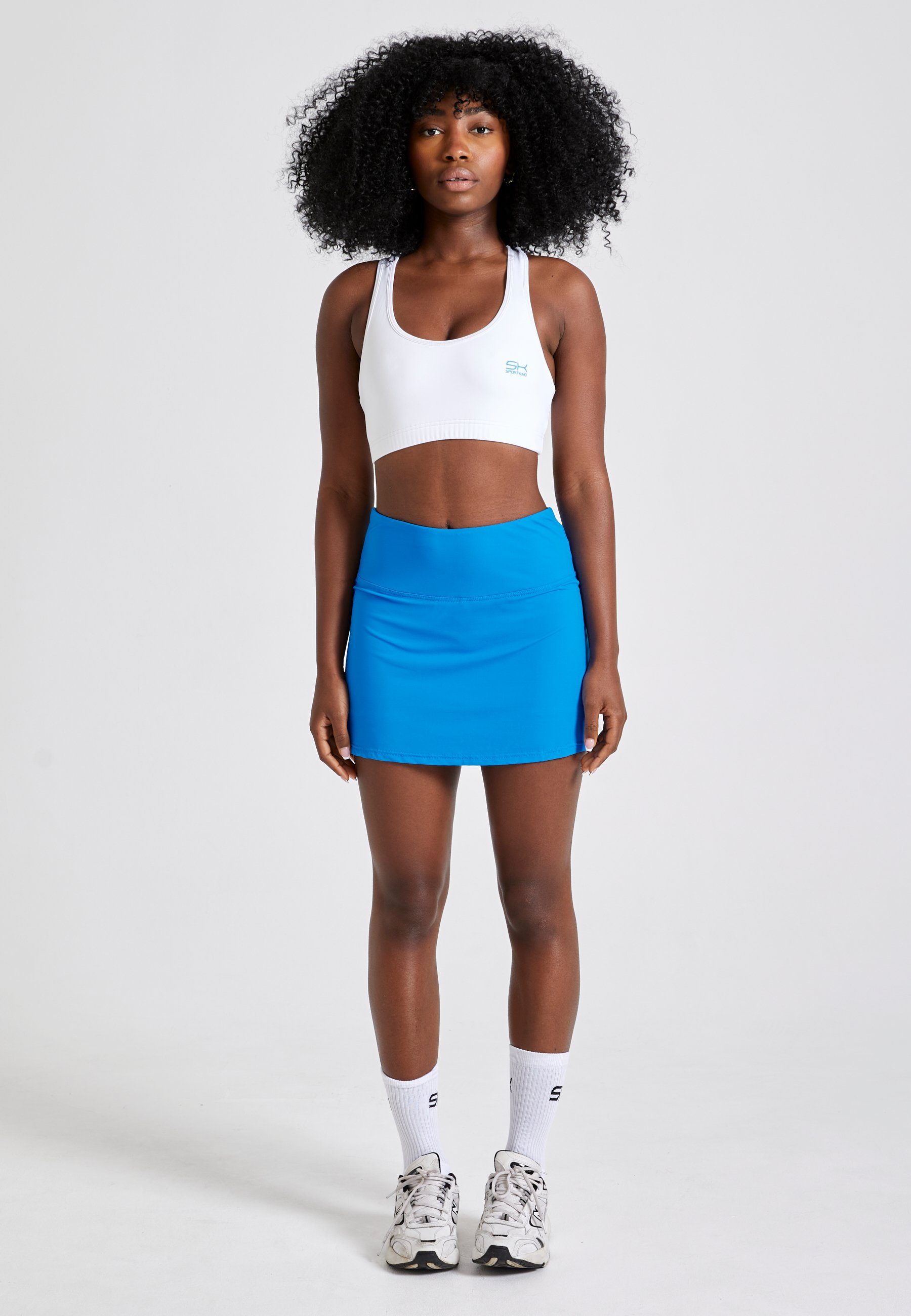 SPORTKIND Tennisrock Basic Tennis Skort Mädchen & Damen cyan blau
