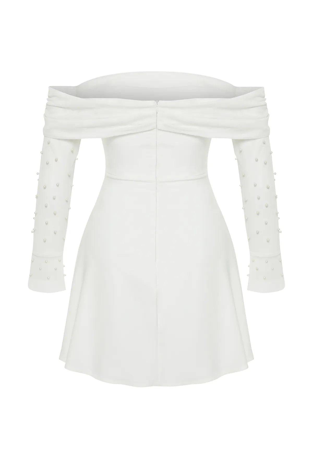 Trendyol Collection  Weiße Braut-Taillenöffnung/Skater-Futter für Hochzeit/Elegantes Nikah-Abendkleid TPRSS24EL00117