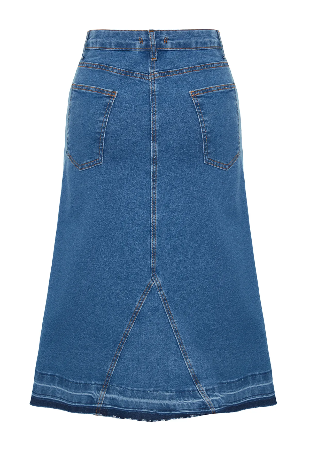 Trendyol Curve  Blauer Jeansrock in Blockfarben TBBAW24AZ00025