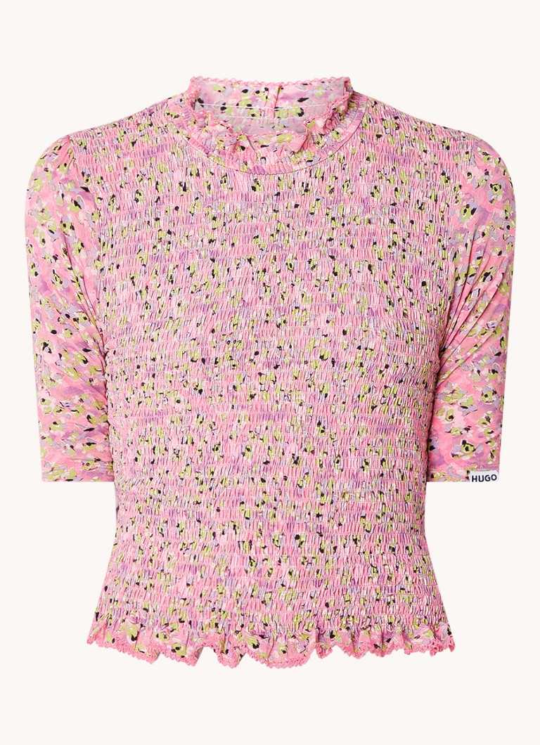 Top corto arricciato con stampa Dandelia di HUGO BOSS