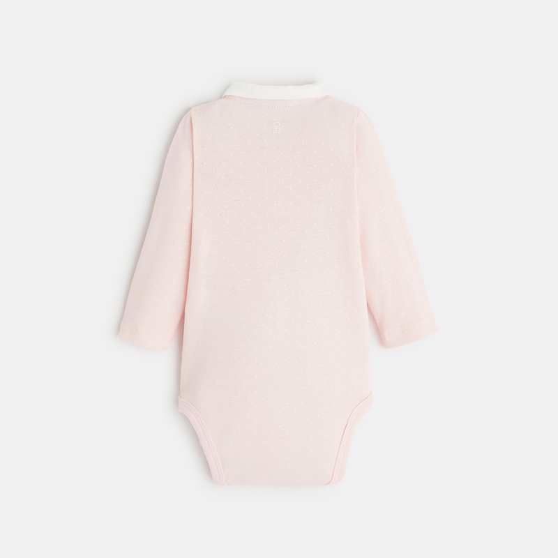 Body manches longues pois rose naissance