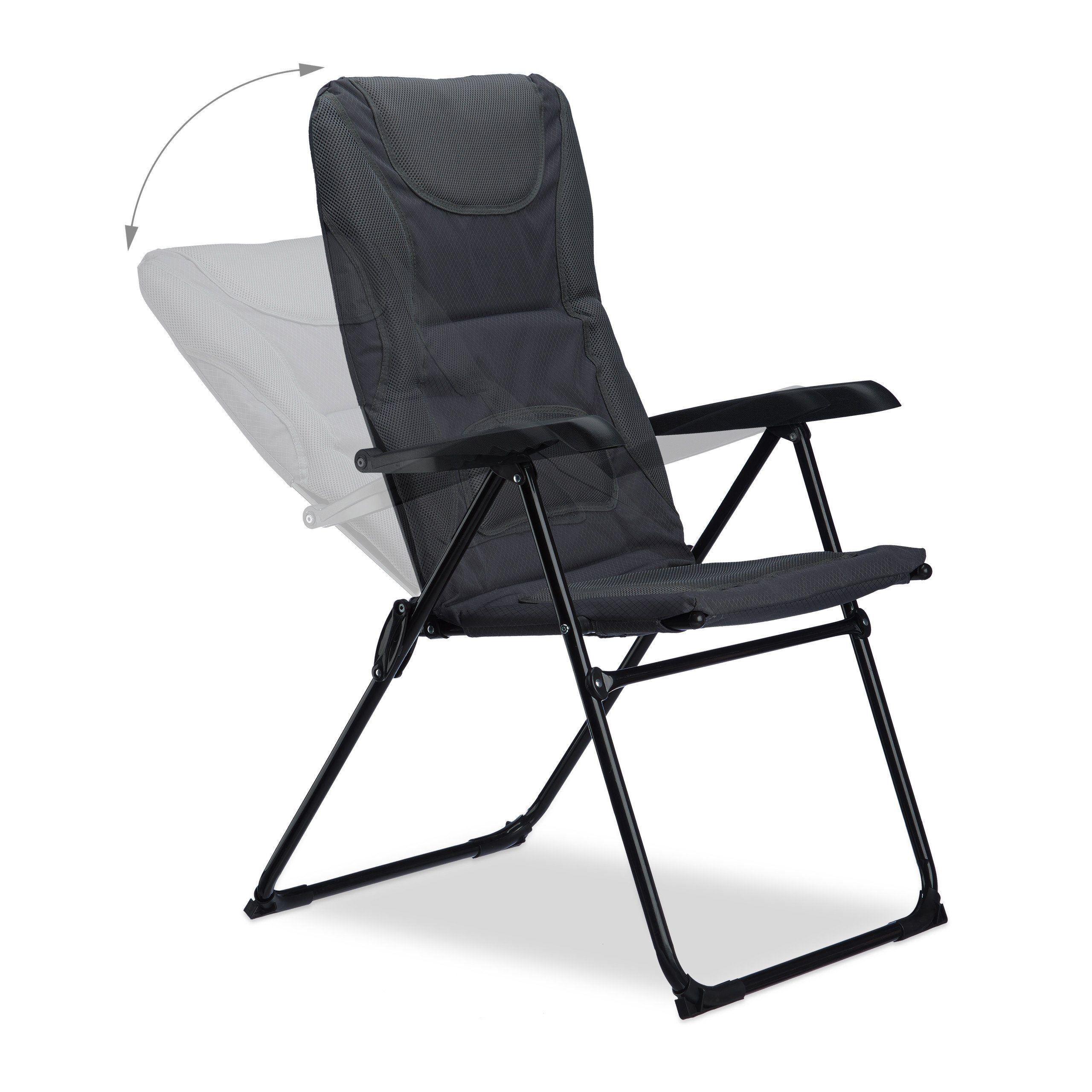 relaxdays Campingstuhl 2 x Campingstuhl gepolstert